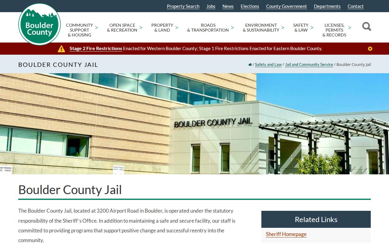 Boulder County arrest records jail overview