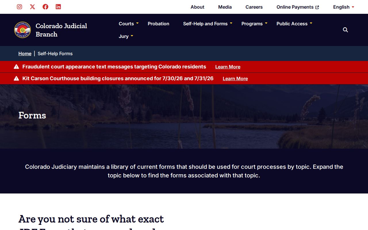 Boulder County criminal court cases Colorado forms