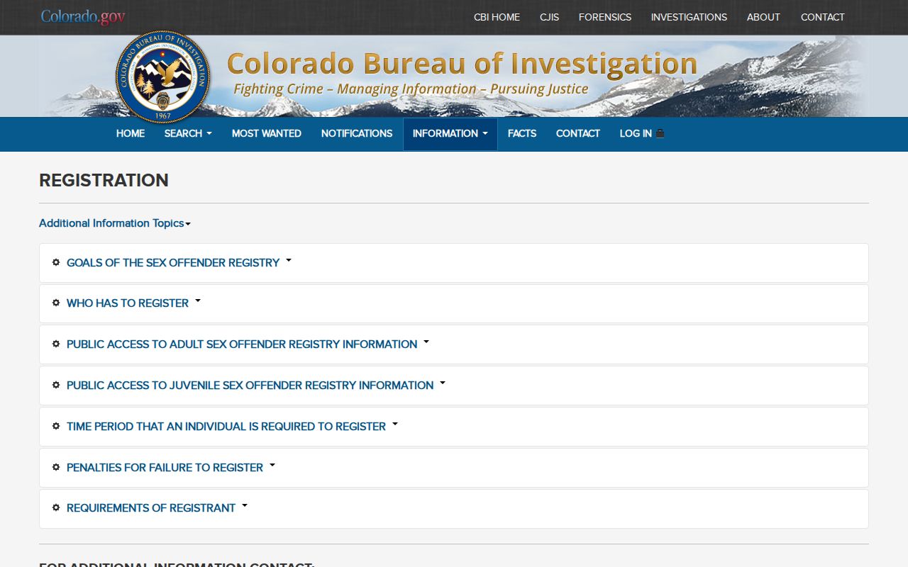 Boulder County sex offender registry profile disclosure information
