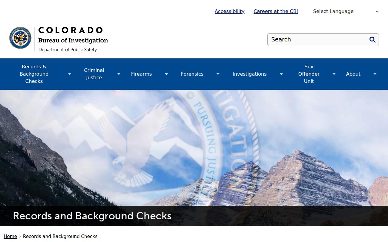 Colorado Bureau of Investigation records and background checks page
