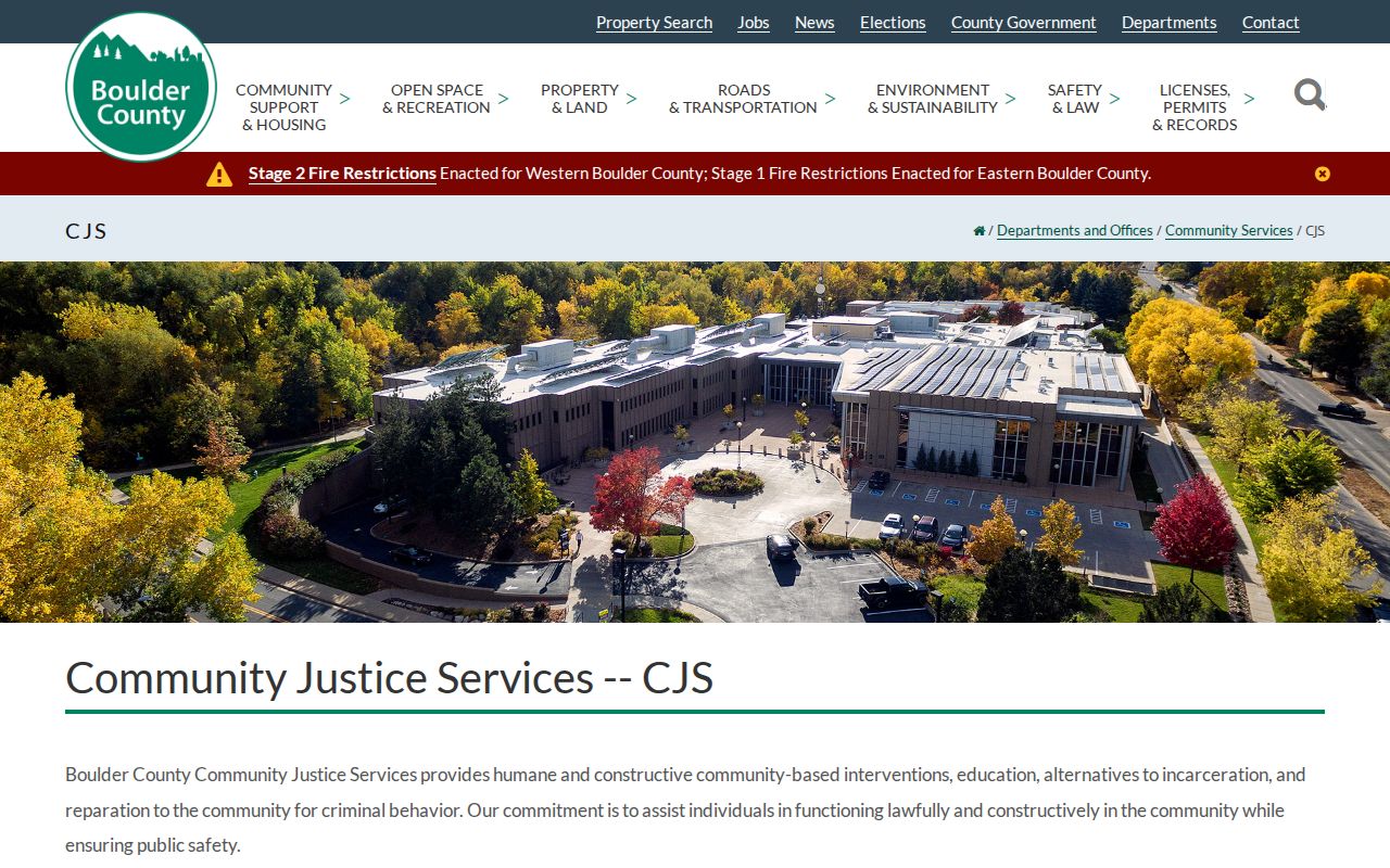 Boulder County Community Justice Services programs page